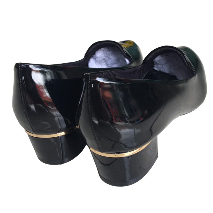 Giày cao gót nữ da bóng gót vuông 3cm cao cấp Trường Hải CG312