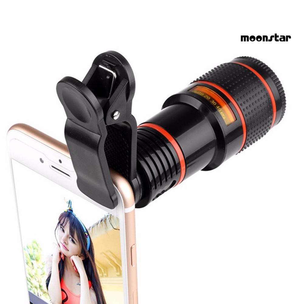 MNmoonstar Universal Clip 12X Zoom Mobile Phone Camera Telescope Lens for iPhone Samsung