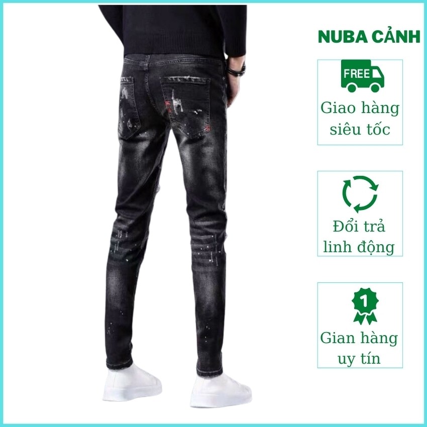 Quần jean nam màu đen rách xước cao cấp quần bò đẹp giá rẻ taka 97