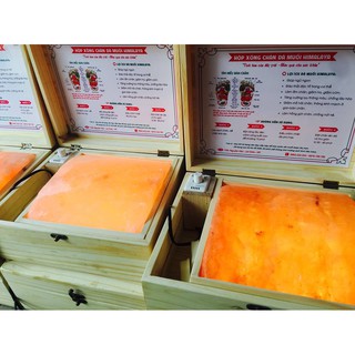 Hộp xông chân đá muối Himalaya mặt cong đá loại 1