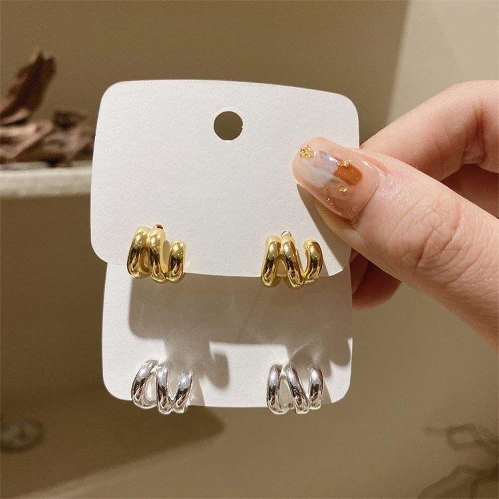 Khuyên Tai Hình Hàng Vòng Tròn Thanh Lịch Quyến Rũ Thời Trang Cho Nữ