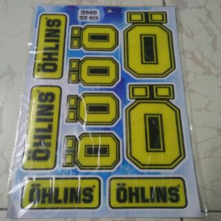 Bộ tem nổi Ohlins nền xanh