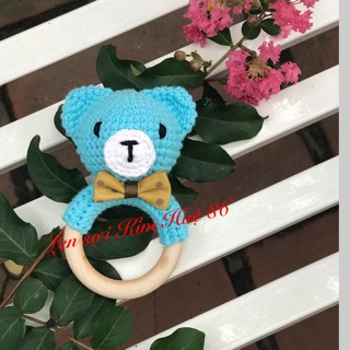 2 cái Lục lạc vòng gỗ làm đồ chơi cho bé