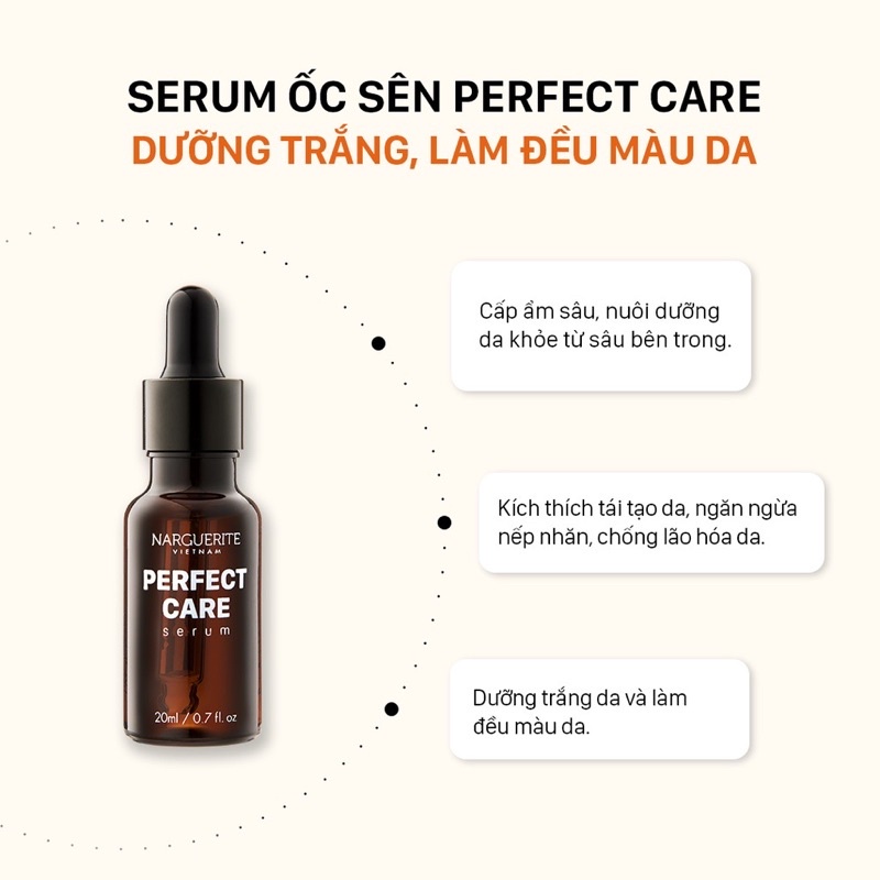 Serum Ốc Sên Perfect Care Narguerite Dưỡng Trắng Tái Tạo Da Và Hồi Phục Da Yếu 20ml