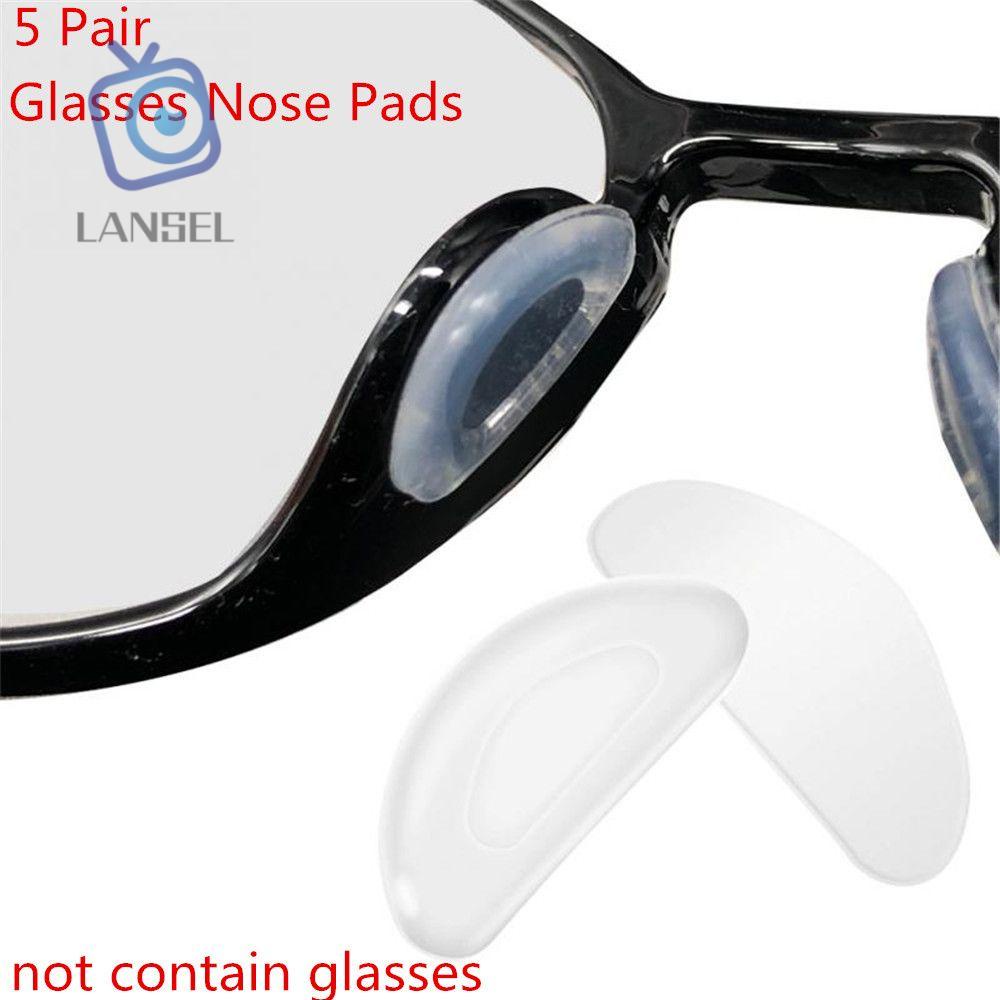 Set 5 Cặp Đệm Mũi Mắt Kính Bằng Silicone Mỏng Thoải Mái Chống Trượt Thời Trang