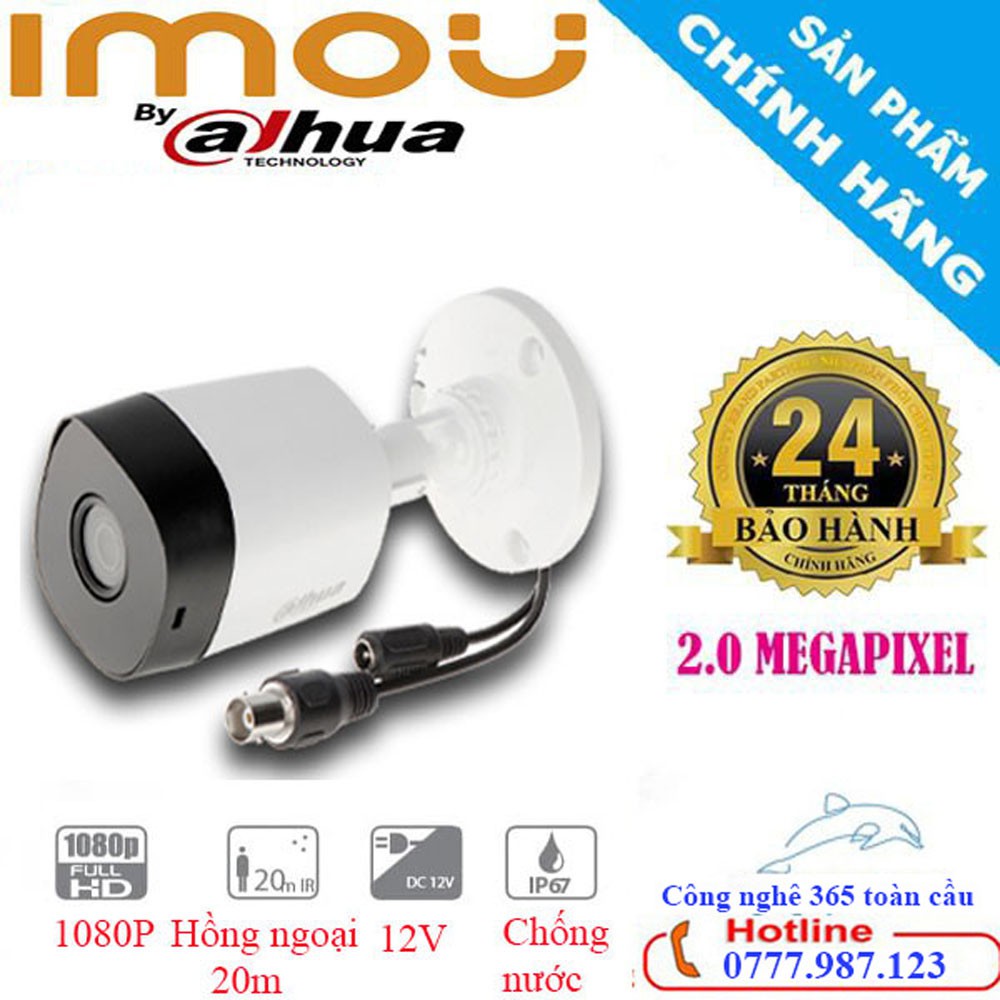 Camera giám sát DAHUA HAC-B1A21P ⚡𝑭𝑹𝑬𝑬 𝑺𝑯𝑰𝑷 ⚡ Full HD, Chống nước, Chống ngược sáng, Hồng ngoại xa - BH 24 Tháng | BigBuy360 - bigbuy360.vn