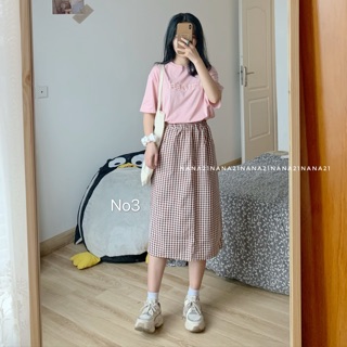 Chân váy kẻ caro