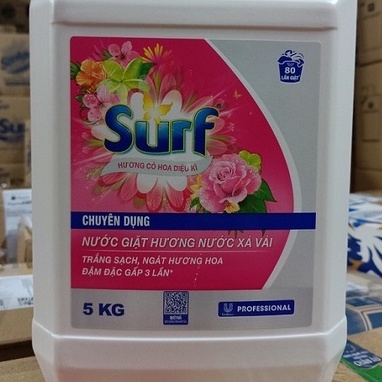 Nước giặt Surf chuyên dụng hương nước xả can 5kg đậm đặc gấp 3 lần siêu tiết kiệm