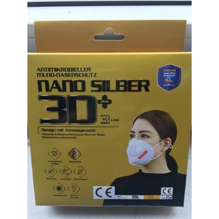 Hộp 2 khẩu trang 3 lớp kháng khuẩn phủ Bạc Nano 3D có van thở