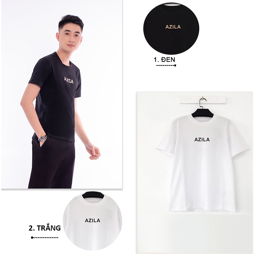 Áo phông nam nữ logo AZILA tshirt cotton USA