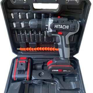 Máy Khoan Pin Hitachi 26v kèm hộp nhựa tặng phụ kiện