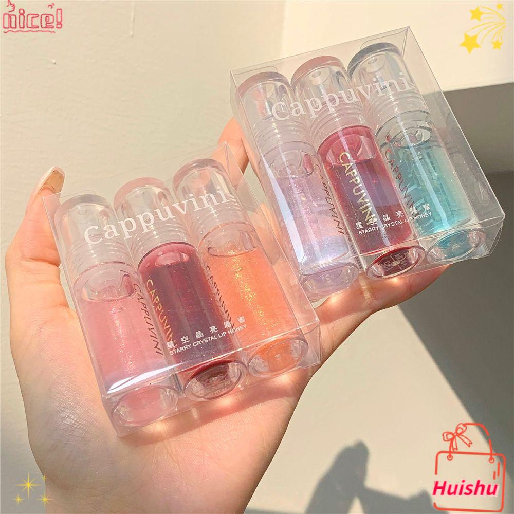 1 Set 1 Son Bóng Trong Suốt Dưỡng Ẩm Chống Thấm Nước Lâu Trôi