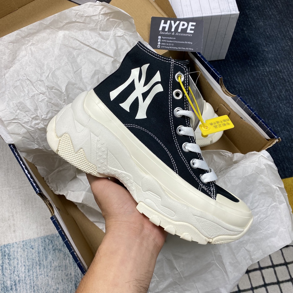 Giày sneaker MLB Chunky High New York Yankees (MLB đen đế trắng) - HYPE Sneaker | Bản 1:1 chuẩn