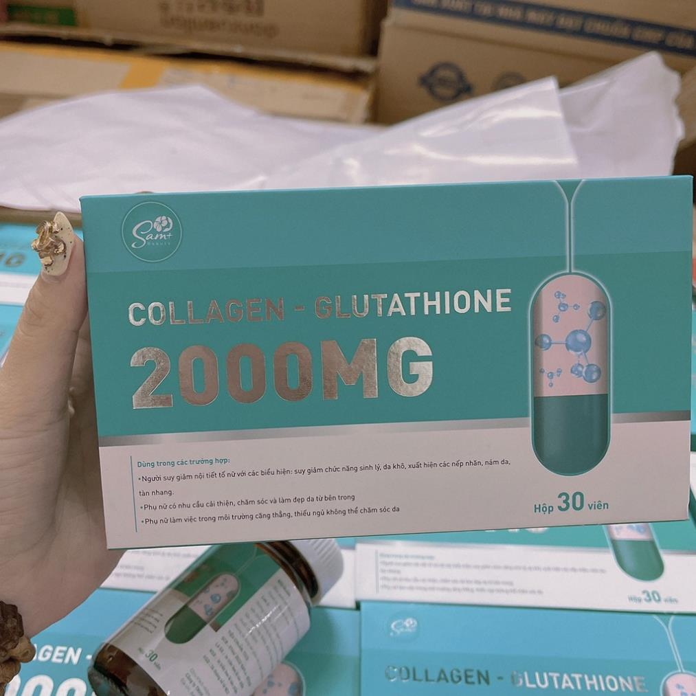 Viên Uống Trắng Da Collagen Glutathione 2000mg Hàng Nhật Hộp 30 Viên, Trắng Da, Mờ Nám, Chống Lão Hóa.