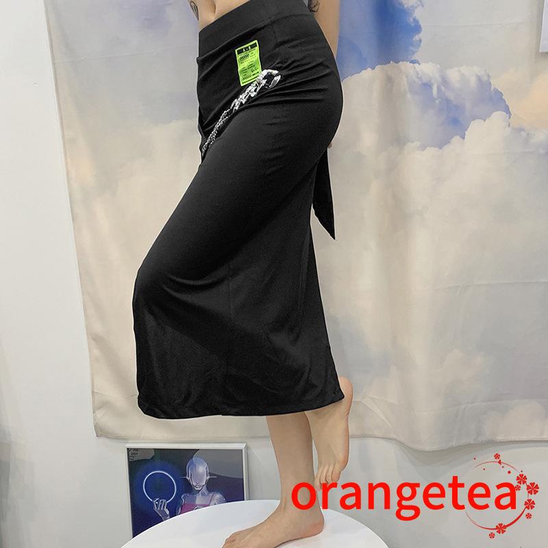Chân Váy Nữ Dài Lưng Cao In Chữ Thời Trang