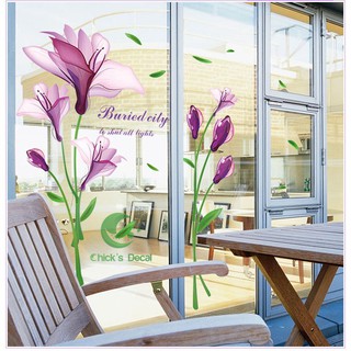 Decal dán tường Hoa tím mộng mơ