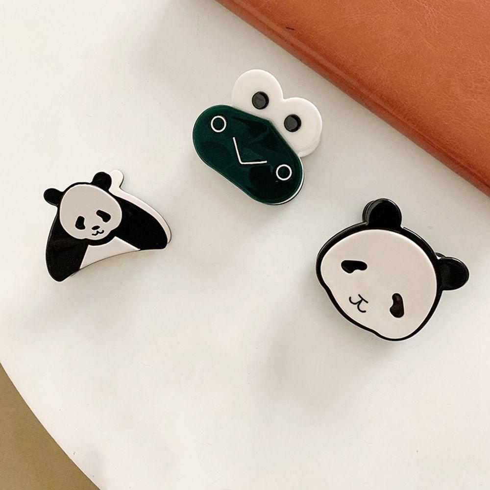 Kẹp Bắt Acetate Hoạt Hình Động Vật Phong Cách Vintage Ngọt Ngào Đơn Giản|Kẹp Tóc Hình Gấu Trúc Xinh Xắn Cho Nữ