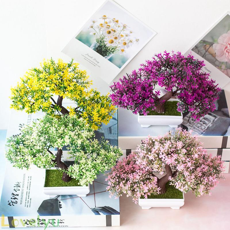 Chậu Cây Giả Trang Trí Sinh Động