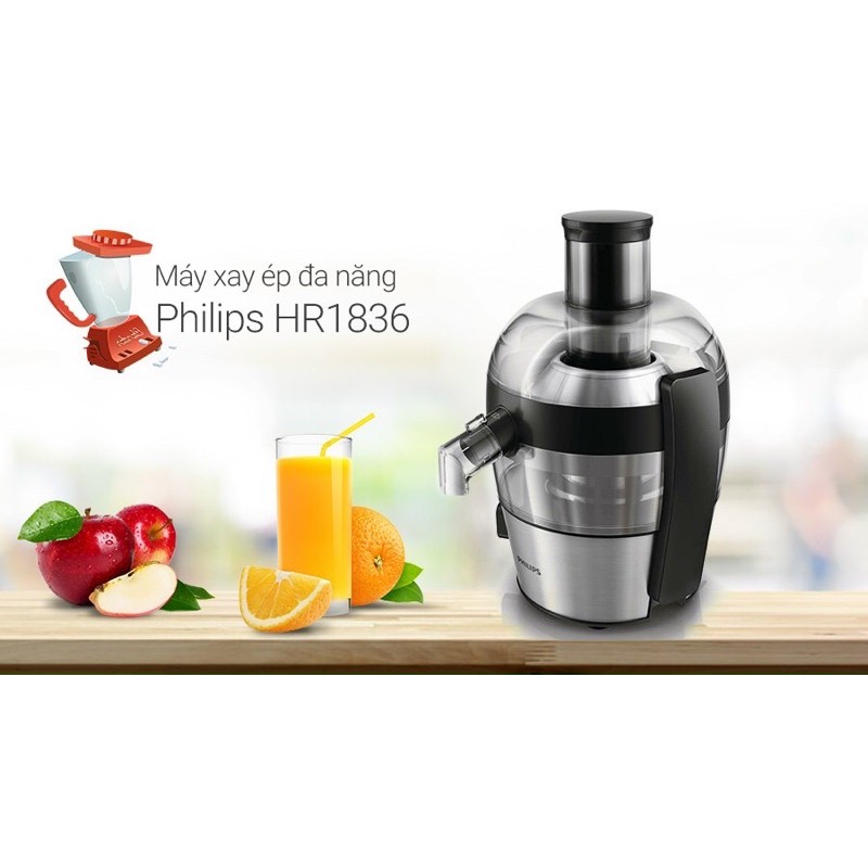 Máy ép trái cây Philips HR1836 ( HÀNG NEW BẢO HÀNH CHÍNH HÃNG 1 NĂM)