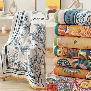 Khăn tắm gạc cotton năm lớp mềm mại và thấm hút tốt không huỳnh quang đặc vụ