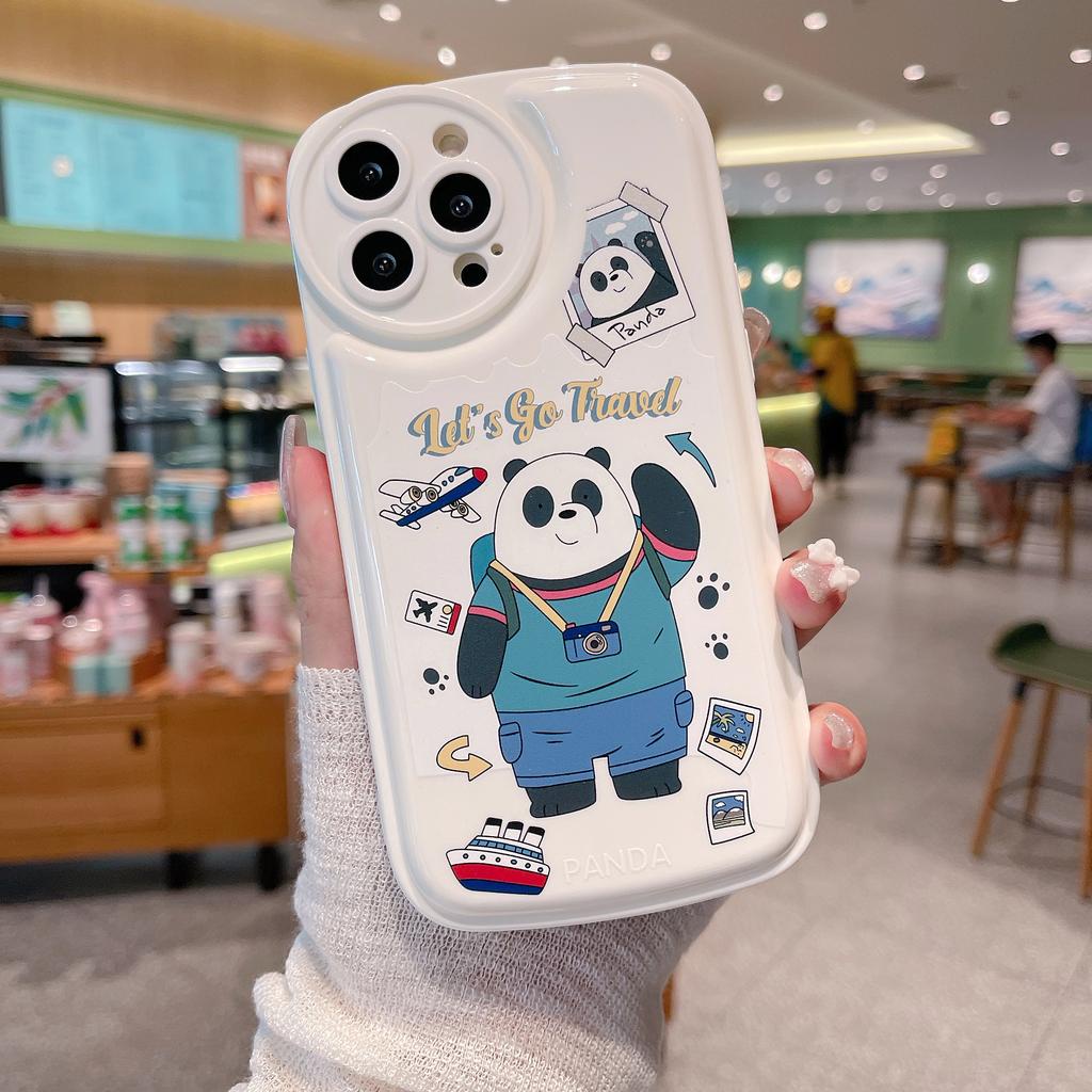 Ốp Điện Thoại Mềm Hình Gấu Trúc Hoạt Hình Cho iPhone 13promax 12 11 X XS Max 7 8 SE2020