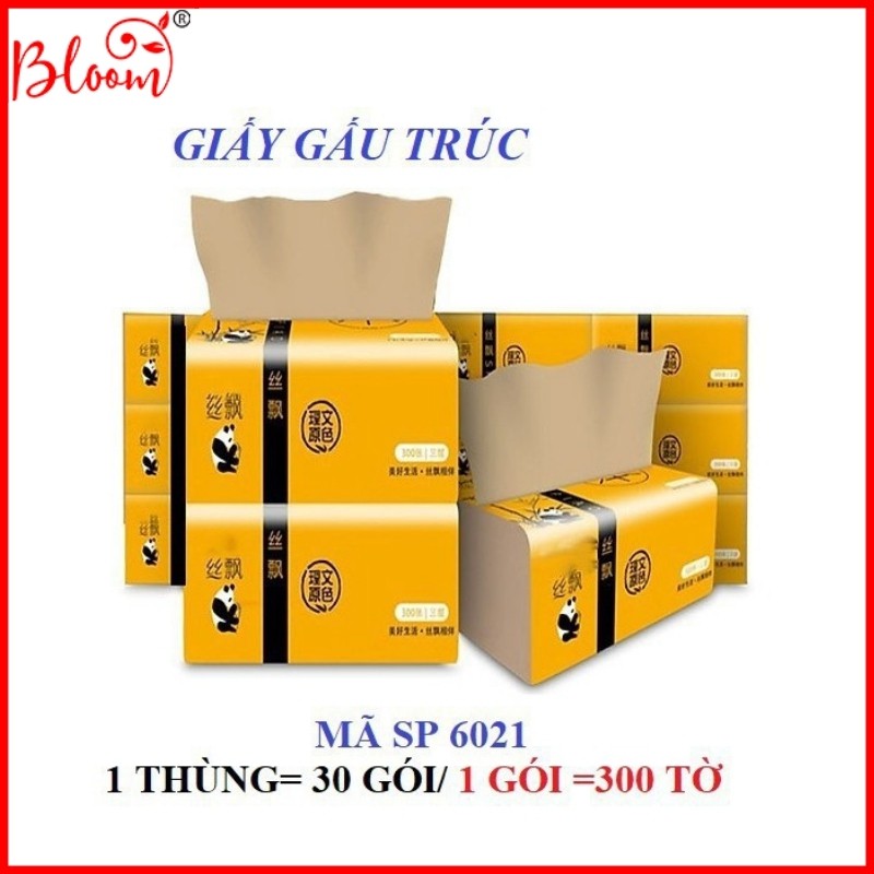 Giấy ăn gấu trúc Sipiao chính hãng 300 tờ - Lẻ 1 gói GIAYGAU