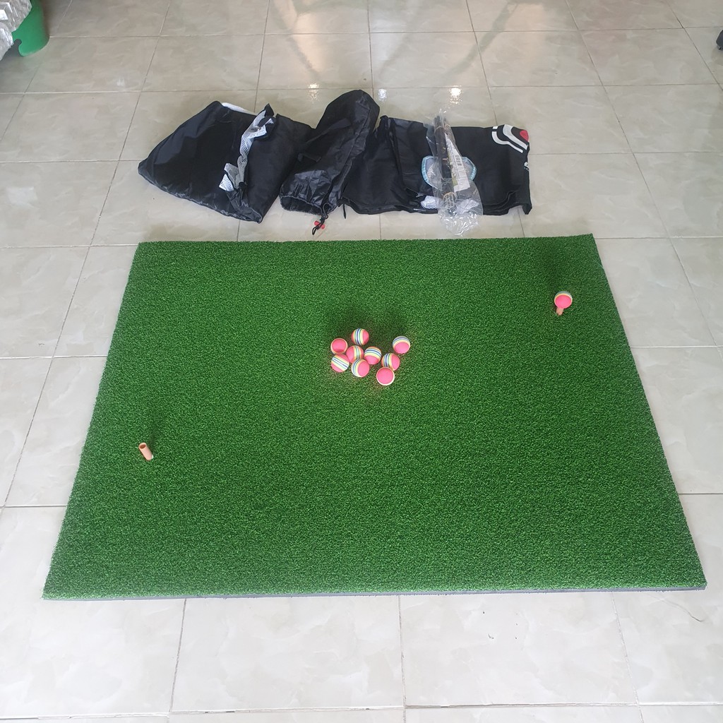 Bộ Thảm &amp; lồng tập Swing Golf PGM: Thế hệ mới có lỗ tập Chip, Kèm tee cao su, 2 màu.