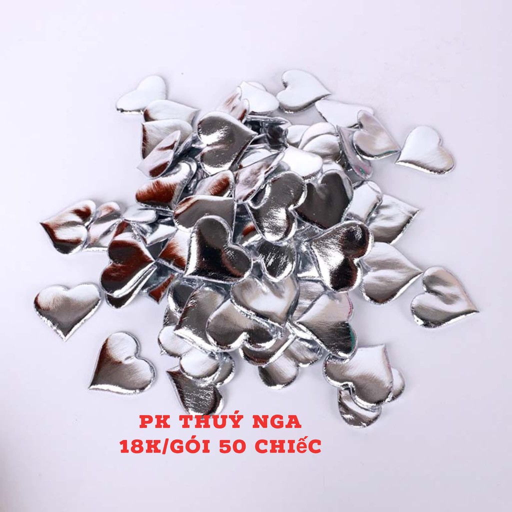 TÚI 50 TIM VÀNG BẠC( KHÔNG QUE CẮM) TRANG TRÍ BÁNH KEM