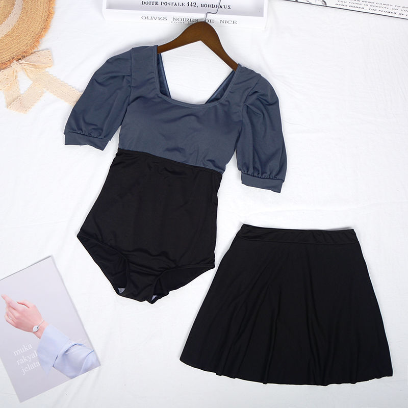 Đồ Bơi Dài Tay Váy 2 Mảnh Hàn Quốc Thời Trang Chống Nắng Dây Kéo Đàn Hồi Nữ | BigBuy360 - bigbuy360.vn