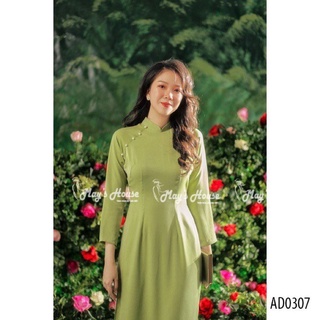 Áo dài nữ truyền thống xanh sang trọng cách tân hiện đại và thanh lịch đính hạt thiết kế để đi dạy, lễ chùa