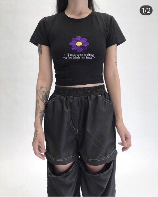 👀 CropTop Thêu Daisy