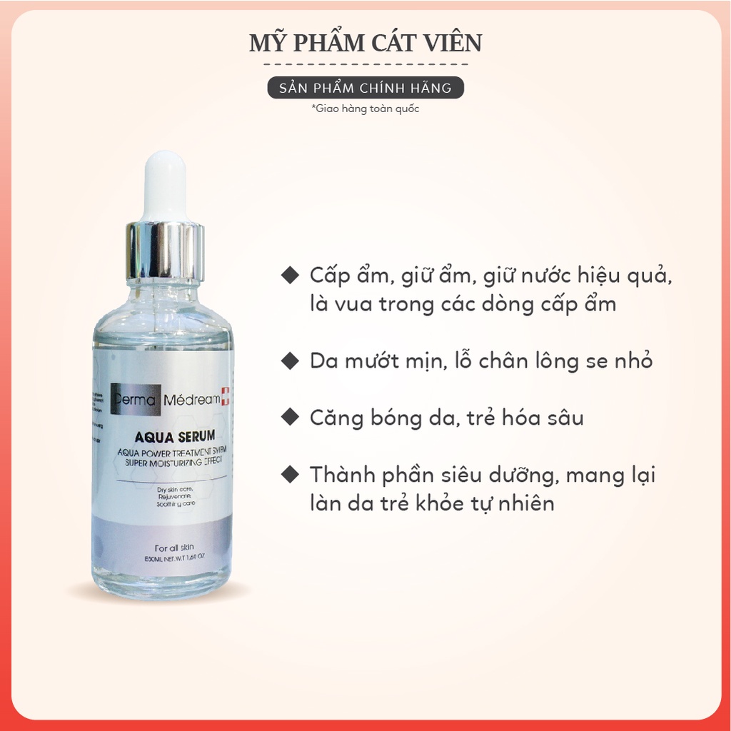 Serum dưỡng ẩm Derma cấp nước, phục hồi da, căng bóng da trẻ hóa, dưỡng trắng Me'dream AQUA SERUM 50ml