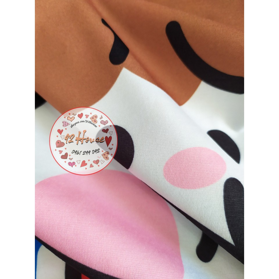 Đồ bộ hoạt hình unisex bé gái trà sữa cute freesize form rộng tay lỡ