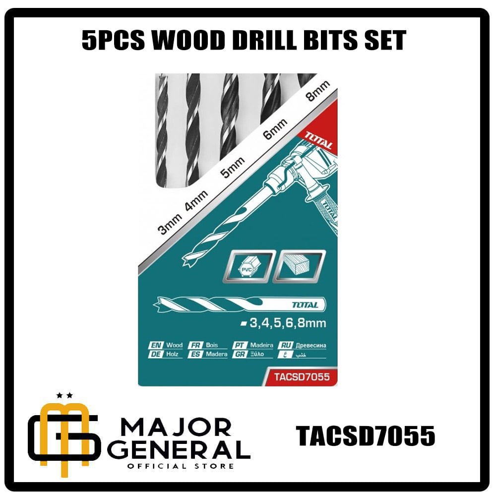 Bộ mũi khoan gỗ 5 chi tiết Total TACSD7055