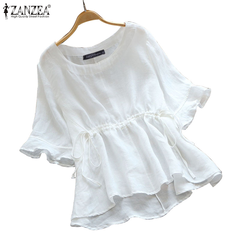 ZANZEA Áo Peplum Tay Ngắn Thời Trang Dành Cho Nữ