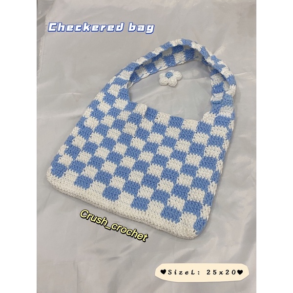CHECKERED BAG. TÚI LEN CARO HANDMADE