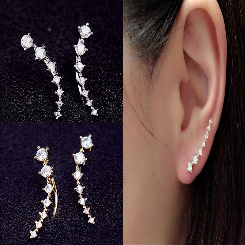 Khuyên tai đính đá phong cách Hàn Quốc thanh lịch dành cho nữ