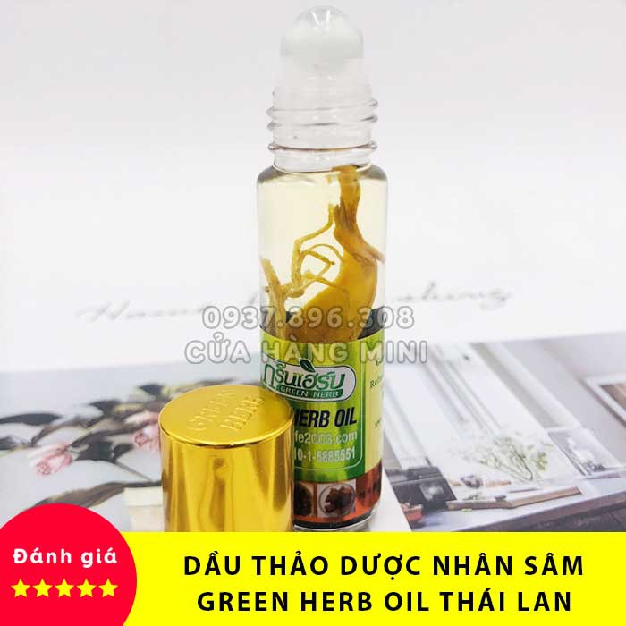 【YÊU THÍCH】Dầu Lăn Thảo Dược Nhân Sâm Green Herb Oil Thái Lan - 8ml