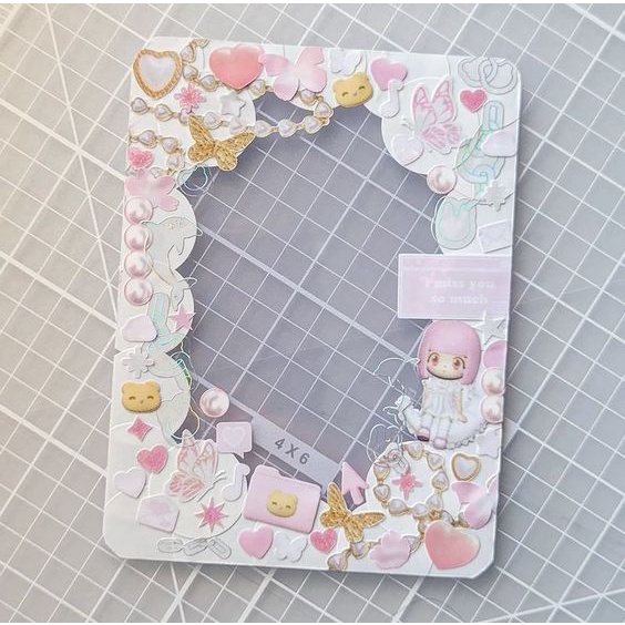 Sum.mer30 - 10 tấm Sticker tròn trắng size chuyên decor top loader chấm tròn trắng trang trí postcard card kpop