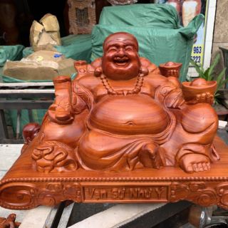 Tượng Phật Di Lặc gỗ hương ngang 50cm