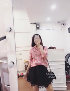 Áo sơ mi kẻ nữ chất thô trẻ trung ASM103