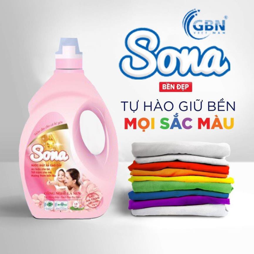 Nước Giặt Xả Sinh Học 2 Trong 1 Sona/Emily Hương Nước Hoa, Comfor, Anh Đào, Cá Ngựa  3,5kg/3.6kg Đánh Bay Vết Bẩn