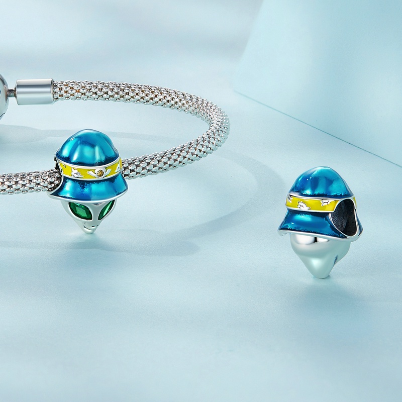 BAMOER Hạt Bạc 925 Hình Người Ngoài Hành Tinh