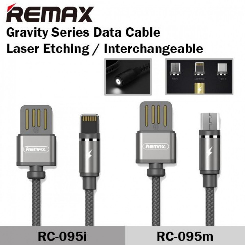 CÁP SẠC REMAX RC-095M - MICRO USB - NAM CHÂM - CHÍNH HÃNG