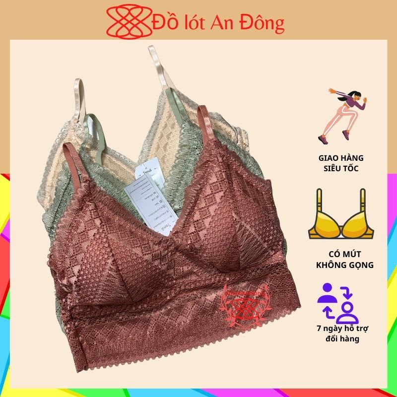 Áo lót nữ bra ren không gọng có mút mỏng cao cấp 2 dây thoải mái, freesize từ 42kg đến 60kg, đồ lót an đông, ALADOA