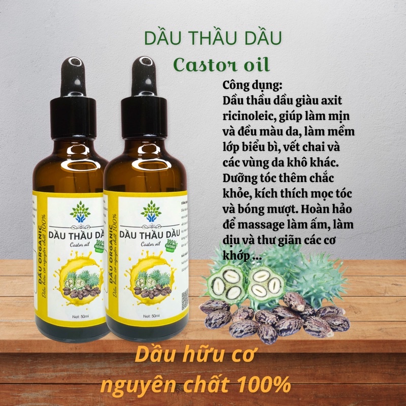 Dầu thầu dầu nguyên chất 100% - Castor Oil Organic 10ml-50ml | Bột Natural | BigBuy360 - bigbuy360.vn