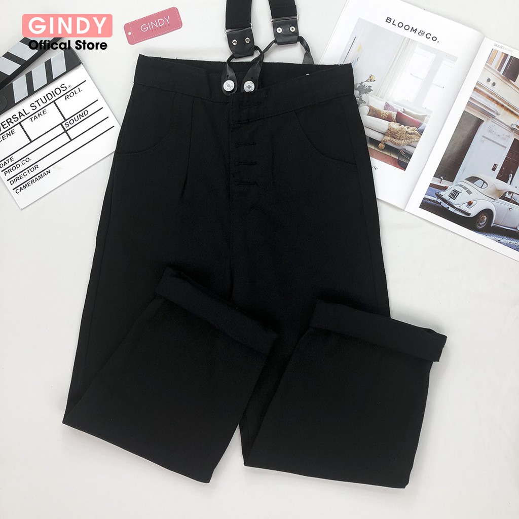 Quần yếm GINDY cá tính chất liệu kaki sợi nhỏ không bai không xù hai màu lựa chọn Q20048 | BigBuy360 - bigbuy360.vn