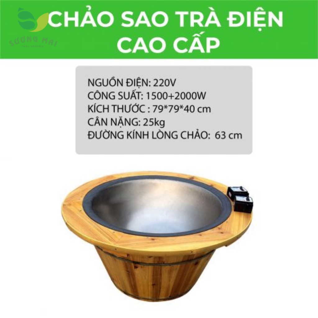 Chảo Sao Chè Điện Cao Cấp SƯƠNG MAI Chất Liệu Gang Đúc Đường Kính 79cm, 2 Nguồn Điện 3500W SM00279