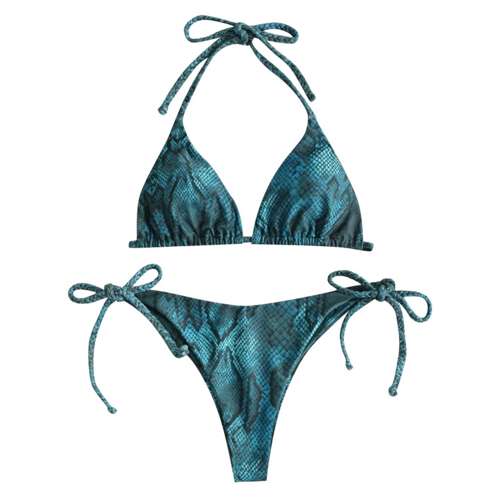 Bikini Cổ Chữ V Hoạ Tiết Da Rắn Phong Cách Cho Nữ | BigBuy360 - bigbuy360.vn