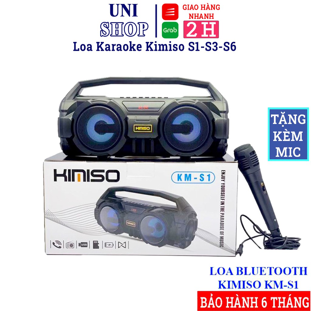 Loa xách tay, loa karaoke Kimiso KM-S1, tặng kèm mic hát, hàng chất lượng, cam kết bảo hành 3 tháng - Uni Shop